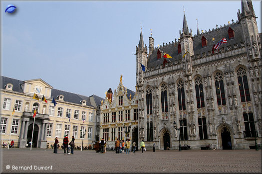 Brugge (Bruges) : Burg, la place du Bourg