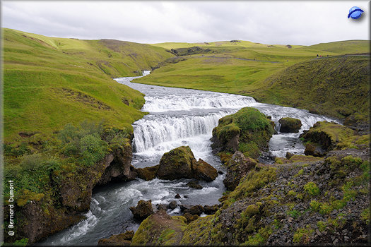 Upstream part of Skógafoss waterfall