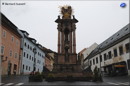 Banská Štiavnica, the Holy Trinity square and the column of the plague
